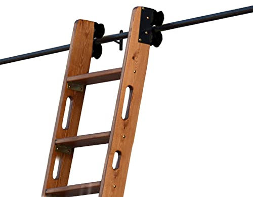 Scorrevole traccia Kit Porta Libreria scorrevole Hardware Scala scorrevole Kit binario per fienile (senza scala), Kit porta scorrevole per fienile Libreria scala mobile Binario mobile per scale a tubo
