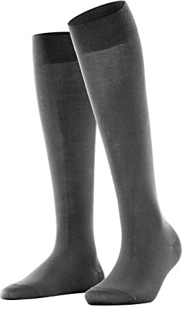 FALKE Damen Kniestrümpfe Cotton Touch W KH Baumwolle lang einfarbig 1 Paar, Grau (Platinum 3903) neu - umweltfreundlich, 39-42
