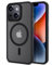 tigratigro Funda para iPhone 14, Compatible con MagSafe, traslucida, Textura Opaca, Similar al Cuero, Flexible y Anti-Huellas (Negro Grafito)