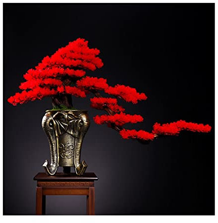 Künstliche Bäume Zypresse Welcome Pine Bonsai Künstlicher Bonsai-Baum for den Innenbereich, groß, grün, Simulation, willkommen, Kiefer, Bonsai-Baum, Wohnzimmer, Büro, Desktop-Dekor, künstliche Topfpfl