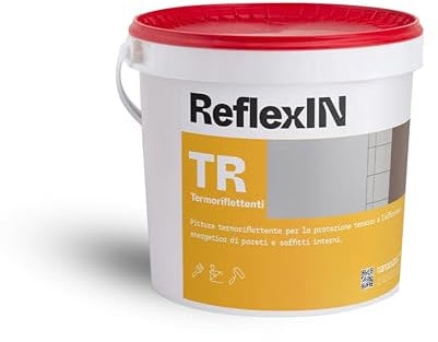 Reflex in der Wandmalerei für den Innenbereich, wärmereflektierend, Wärmedämmung, Energie-Effizienz, Nanotechnologie, Nanocubo (5 l/kg)