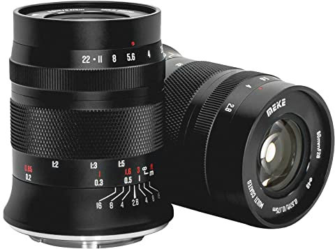 Meike 60mm f2.8 Large Aperture APS-C Frame Manual Focus Prime Fixed Objektiv Kompatibel mit Canon EF-M Mount Mirrorless Kameras EOS M M2 M3 M5 M6 M10 M50 M100 M6II M200