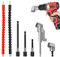 Hossom 7Pcs Foret à Angle Flexible Droit D'extension Kit, Embout Renvoi 105 Degrés D'angle Visseuse Coudée à Angle, Tige D'extension à Tige Hexagonale 1/4, Extension pour Perceuse ou Tournevis Adaptat