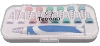 Teoona Spiral Ohrenreiniger & Ohrenschmalz Entferner Set - Ohrreiniger für Erwachsene & Kinder mit 16 weichen Silikon Aufsätzen - q-Qrips zur Ohr selbst Reinigung - Ear Wax Remover & Cleaner