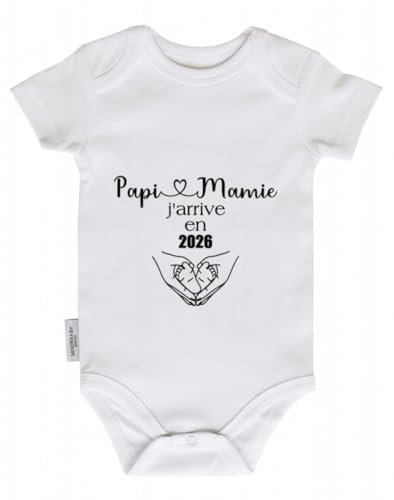 PAPI MAMIE J'ARRIVE EN 2026 body annonce grossesse - MoonBabyStore (2026)