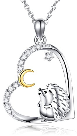 JERWLI Igel Halskette 925 Sterling Silber Igel Kette Schmuck Geschenk für Damen und Mädchen