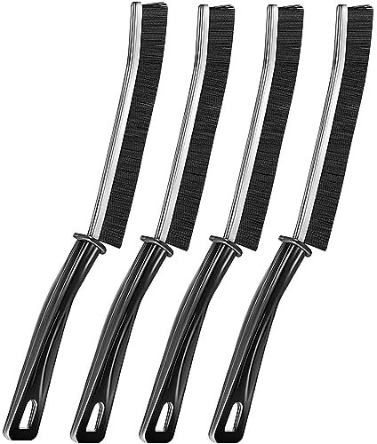 YRAKOZIN Cepillo para Limpieza de Grietas [4 Pcs], Cepillo Limpieza Espacios de Cerdas Duras, Cepillo para Fregar Limpiador de Lechada para Juntas Profundas de Azulejos de Baño De Cocina - Negro