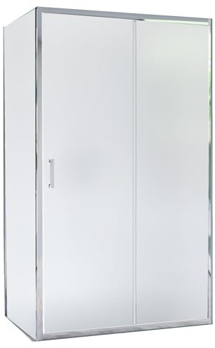 Cabine de douche double face avec porte coulissante en verre opaque 6mm H195 AGATA - 70 x 100