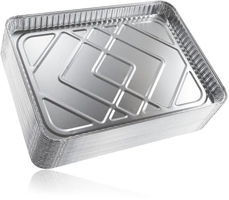 Superior® Aluminum Baking Trays - Aluminium Foil Trays Great for Baking Meal PrepFood Storage Takeaway Tins, Roasting, Bbq Drip Tray, Turkey, Party Pans and Disposable Oven Containers 10 Baking Trays