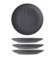 KKGUD Lot de 4 assiettes de service modernes en céramique texturée, finition mate pour cuisine, restaurant (20,3 cm) - Noir