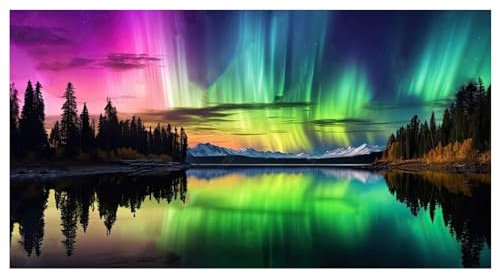 Aurora Diamond Painting-Landschaft Diamond Painting Erwachsene Groß (40X70cm),5D Natur Diamante Painting Bilder Arts Craft for Home Wall Decor