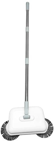 Wifehelper Spazzatrice Manuale 2 in 1 con Doppia Spazzola, Scopa Manuale Rotante a 360 Gradi per Pavimenti in Piastrelle di Legno, Compatta, Leggera, Facile da Pulire
