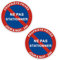 Panneau d'interdiction de stationner en 2 parties Panneau rond en aluminium, taille Ø=295 mm (Rouge+Bleu-Pas de stationnement)