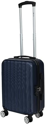 Leonardo® Handgepäck Koffer Paris | 18-Zoll Hartschalenkoffer mit Doppelrollen | Trolley 30 Liter mit Zahlenschloss | Leichtes ABS-Material | Reisekoffer für 30kg Gepäck | Handkoffer Dunkelblau