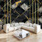 Noir Wallpaper Papier Peint Panoramique Lignes dorées en marbre Tapisserie Peinture Murale Papier Peint Adulte Enfant Salon Chambre Poster Geant Mural 250x175 cm