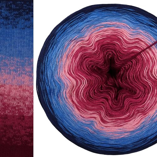 Farbverlaufsgarn Traumfänger 4 oder 3 Fach Bobbel Wolle häkeln stricken strickgarn (Traumfänger - Royal außen, 4fach - 300g /1140m)