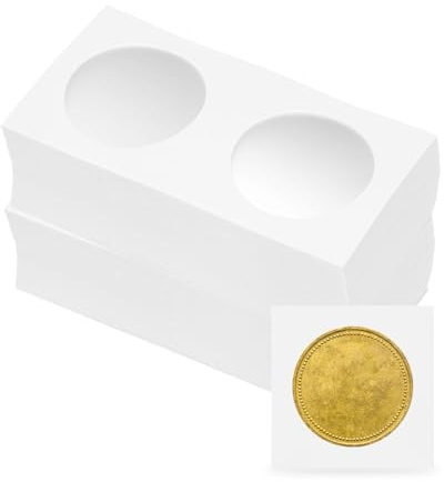 sourcing map Lot de 100 pochettes en carton pour pièces de monnaie de 35 mm | Fournitures de collection de pièces de monnaie, pochettes de présentation de pièces de monnaie