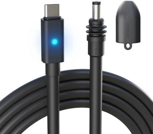 Klutchtech for Starlink Mini Cable 5M/16.4FT, Starlink Mini USB C Cable Cord with Indicator Light 16AWG, USB C to DC Power Cable with Caps Waterproof 5M/16.4FT