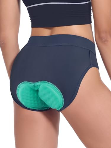 BERGRISAR Damen Radunterhose Fahrradhose 4D Gepolstert Fahrrad Rennrad Unterhosen Atmungsaktive Elastischel Dunkelblau XXL