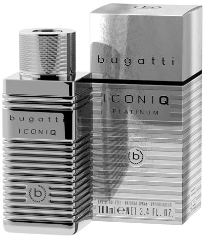 bugatti Parfüm Herren Iconiq Platinum Edition 100ml I Eau de Toilette Herren mit Zedernholz, Lavendel & Patchouli I aromatisch & selbstbewusst I Kraftvolles Männer Parfüm mit holzigen Ambra-Noten