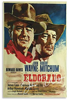 MINGYANMAO Leinwand Bilder Kunst 60 * 80cm John Wayne Poster Canvas Wall Art Room Pictures for Bedroom Gifts Decor Senza Cornice