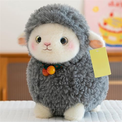 AQCQDQ Schaf Plüschtier, Kuscheltier Lamm Schaf, Kuscheltier Schäfchen, Kinder Kuscheliges Plüschtier, Flauschiger Stofftier zum Spielen Weiches Stofftier für Kinder (25 cm,Grau)