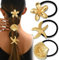 Elastische Haargummis, 3 Stile Haargummi Gold, Haargummis Metall Gold, Pferdeschwanz Haargummi, Wunderschöner Haarschmuck für Mädchen und Frauen für Glattes und Lockiges Haar