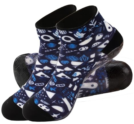 RANDY SUN Sockenschuhe Damen & Herren, Beach Barfuß Socken, Schnell Trocknend Strand Socken mit TPE-Sohle, Strandschuhe für Beachvolleyball, Surfen