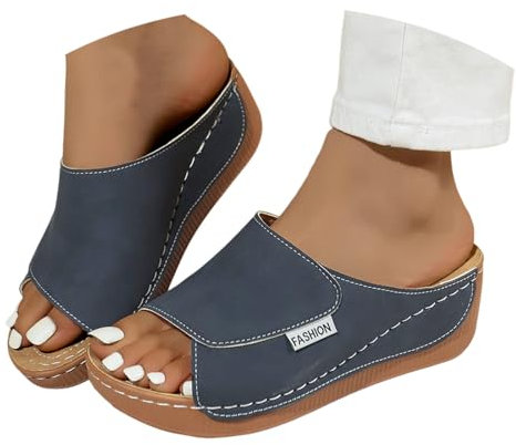 Ciabatte da Mare Donna, Ortopediche Anatomiche con Zeppa Comode Antiscivolo per Fascite Plantare Arch Support Ciabatte per Mare Casa e Vacanze BU1 36