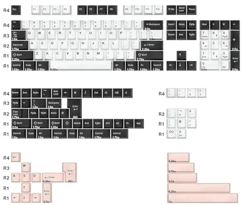 Kompatibel for KBDiy GMK Bow White Black Cherry PBT | Retro-Schwarz-auf-Weiß-Doppelschuss-Set. Inklusive 7U-Leertaste.(GMK Olivia)
