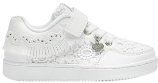 Lelli Kelly Sneaker Bambina, Rosa e Bianco, Pizzo Sangallo, Chiusura a Strappo. Numerazione dal 26 al 33 Gadget in Regalo