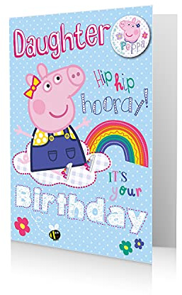 Peppa Pig Official Birthday Card, Daughter, Multi color , Pack of 1