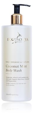 Eco by Sonya Coconut Mint Body Wash | Award Winning | Aloe Vera Base | Tan Safe | Soap Free | Natural & Organic | Family Safe | 500ml (16.9 fl oz)