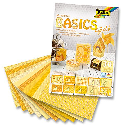 NEU Motivblock BASICS Gelb, 24x34 cm, 30 Bogen