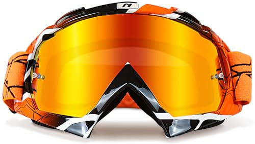 NENKI Lunettes de Moto cross, Lunettes de Protection Anti-UV, Lunettes de ski pour Activités de plein air, Masque Moto cross confortables