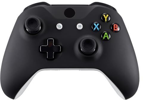 eXtremeRate Black Soft Touch Front Housing Shell Case for Xbox One S/X Controller, Replacement Kit Faceplate Cover for Xbox One S & One X Controller (Model 1708) - Controller NOT Included