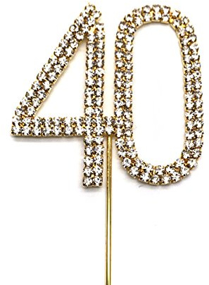 World of Sparkles 6cm Cake Toppers with Silver Diamante Rhinestones Diamonds and Gold Base for Anniversary, Birthday Kids Children Adults Party