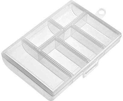 sourcing map Component Storage Box - PP Fixed 6 Grids Electronic Component Containers Tool Boxes Clear White 120x80x23mm