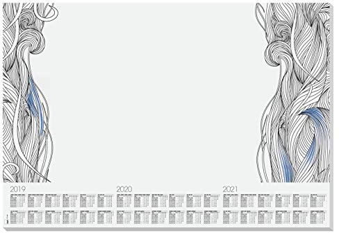 SIGEL HO480 Papier-Schreibunterlage mit 3-Jahres-Kalender 2019 - 2021, ca. DIN A2, 30 Blatt - weitere Designs