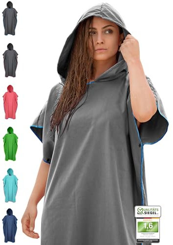 NirvanaShape Handtuch-Poncho für Erwachsene, Umziehhilfe & Handtuch zugleich, Surf-Poncho mit Quick-Dry Funktion, Ideal auf Reisen zum Surfen, Camping, Sauna, Schnorcheln, Strand