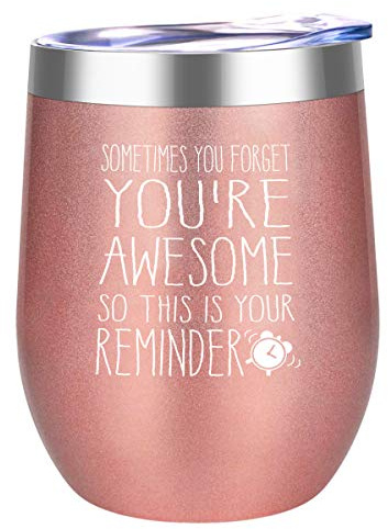 You are Awesome Weinglas lustige Weingeschenkideen zum Geburtstag für Frauen, Geschenke für Schwester, beste Freunde, Mitarbeiter, Kollegen, Anerkennungsgeschenk – isoliertes Weinglas mit Deckel