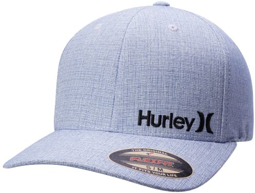 Hurley Men's Baseball Cap - Corp Stretch Fitted Hat, Size Small-Medium, Pacific Blue