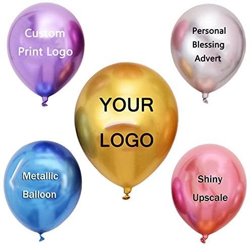 100 Stück Custom Print Metallic Luftballons Werbedruck Logo 30,5 cm Latexballons für Geburtstagsfeier Hochzeit Dekoration Firmenfeier