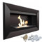 KRATKI Charlie Indoor Bio-Ethanol-Kamin + Zierkiesel + Einfülltrichter | Wandmontiert, Biocontainer 0,75 l | TÜV-zertifiziert, Stahl, Schwarz, 51 x 88 cm