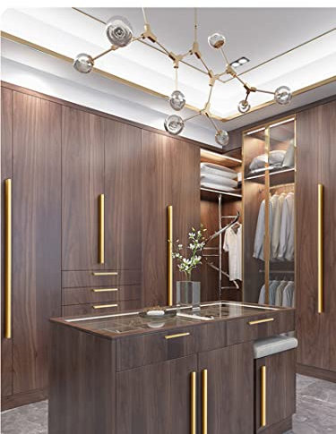 Möbelgriffe Gold Lang,2 Stück Handgriffe Schrankgriffe, Massive Aluminium | Eloxierte Oberfläche,96-1170 mm L-Zuggriffe,Kleiderschrank Zieht Griffe Küchenschrank Türgriffe (lochabstand 1170mm)