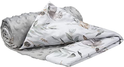 Medi Partners Babydecke Baby Decke Neugeborenen - Kuscheldecke Geschenk Babydecken 75x100cm für Kleinkinder Mädchen Krabbeldecke Kinderbett Kinderwagen 100% Baumwolle (Hirsch mit grauem Minky)