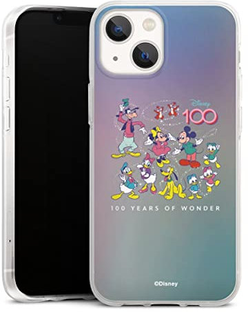 DeinDesign Silikon Hülle kompatibel mit Apple iPhone 13 Mini Case transparent Handyhülle Disney100 Mickey Mouse Donald Duck