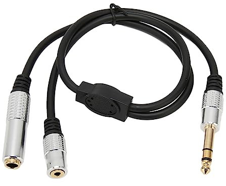 Cable Y Divisor de Audio, Cable Divisor Estéreo TRS de 1/4 Pulgadas, Cable de Audio Hembra de 6,35mm Macho a 6,35mm Y 3,5mm para Micrófono Amplificador