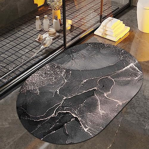 Whirlpool-Badematte, Marmor-Badematte, super saugfähig, ultradünn, flaches Profil, rutschfest, schnell trocknend, waschbar, Teppich für die Vorderseite der Badewanne, Duschraum, Waschbecken (81,3 x