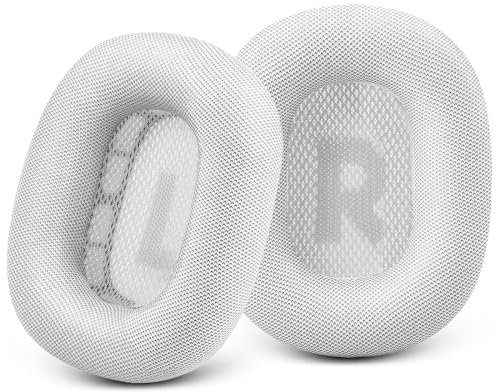 GEVO Verbesserte Ersatz-Ohrpolster für Apple AirPods Max Kopfhörer, Protein-Leder-Ohrpolster mit Memory-Schaum und Magnet für AirPods Max (Silber)
